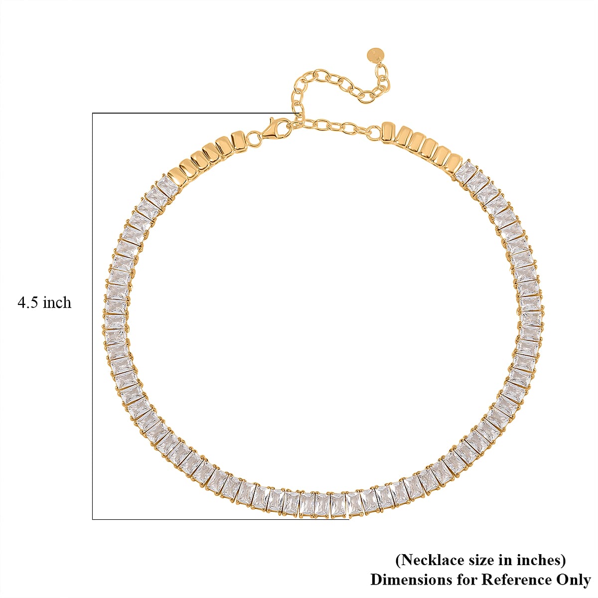 Lustro Stella Finest CZ Choker Necklace 13-16 Inches in Vermeil Yellow Gold Over Sterling Silver 56.80 ctw image number 6