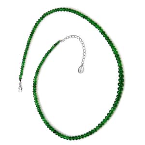 Rhapsody Certified & Appraised AAAA Tsavorite Garnet Beaded Graduation Necklace, 950 Platinum Necklace, 18-20 Inch Necklace 92.00 ctw