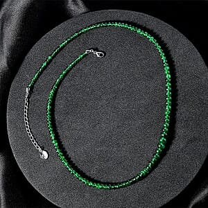 Rhapsody Certified & Appraised AAAA Tsavorite Garnet Beaded Graduated Necklace, 950 Platinum Necklace, 18-20 Inch Necklace 92.00 ctw