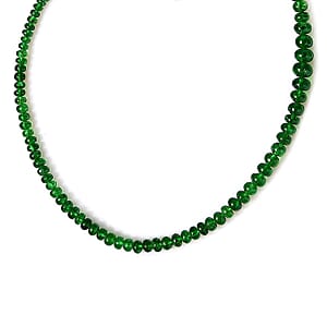 Rhapsody Certified & Appraised AAAA Tsavorite Garnet Beaded Graduated Necklace, 950 Platinum Necklace, 18-20 Inch Necklace 92.00 ctw