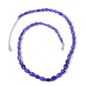 Certified & Appraised Rhapsody 950 Platinum AAAA Tanzanite Beaded Graduation Necklace 18 Inches with 2 Inch Extender 130.00 ctw