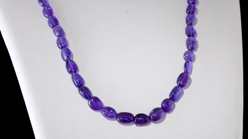 Certified & Appraised Rhapsody 950 Platinum AAAA Tanzanite Beaded Graduated Necklace 18 Inches with 2 Inch Extender 130.00 ctw