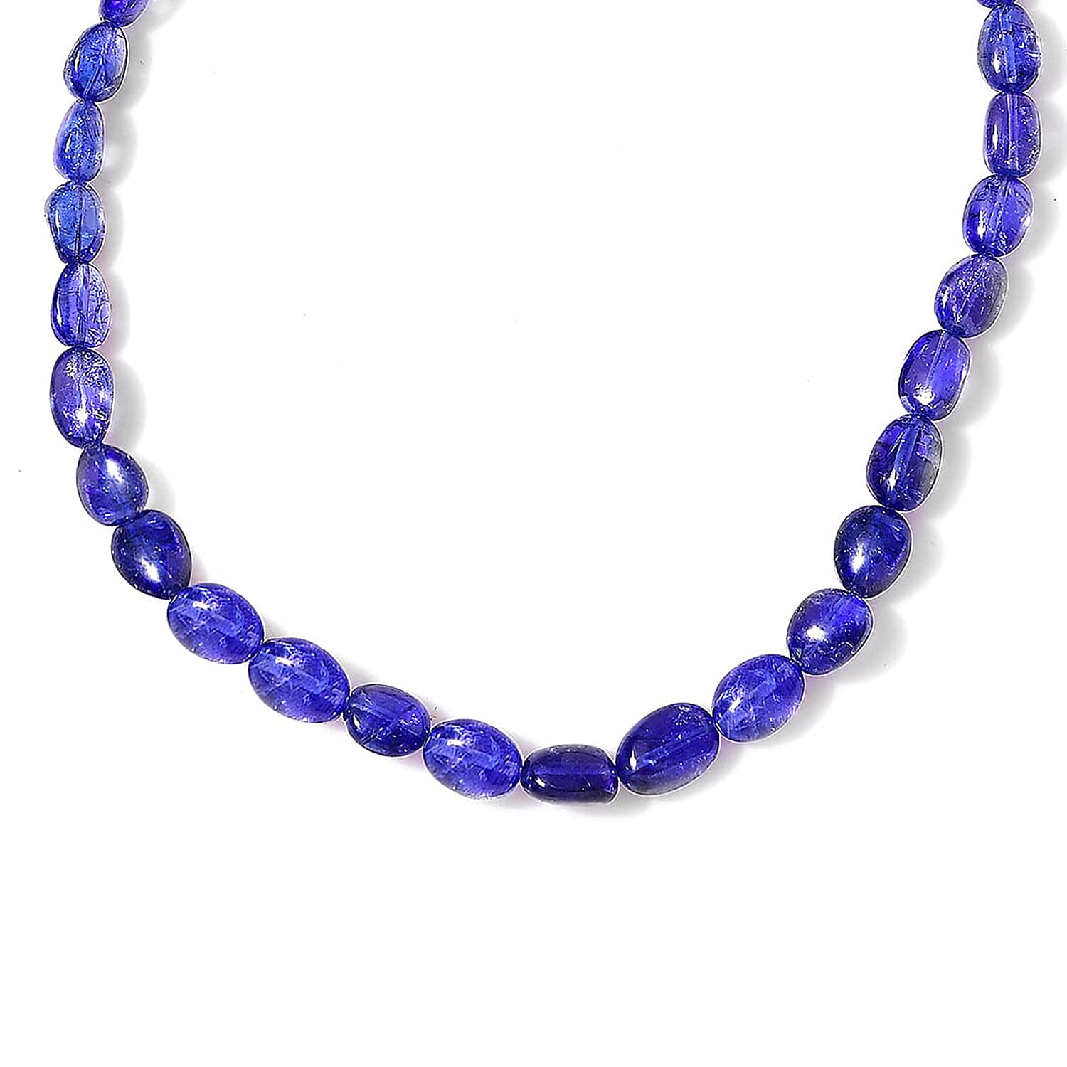 Certified & Appraised Rhapsody 950 Platinum AAAA Tanzanite Beaded Graduated Necklace 18 Inches with 2 Inch Extender 130.00 ctw