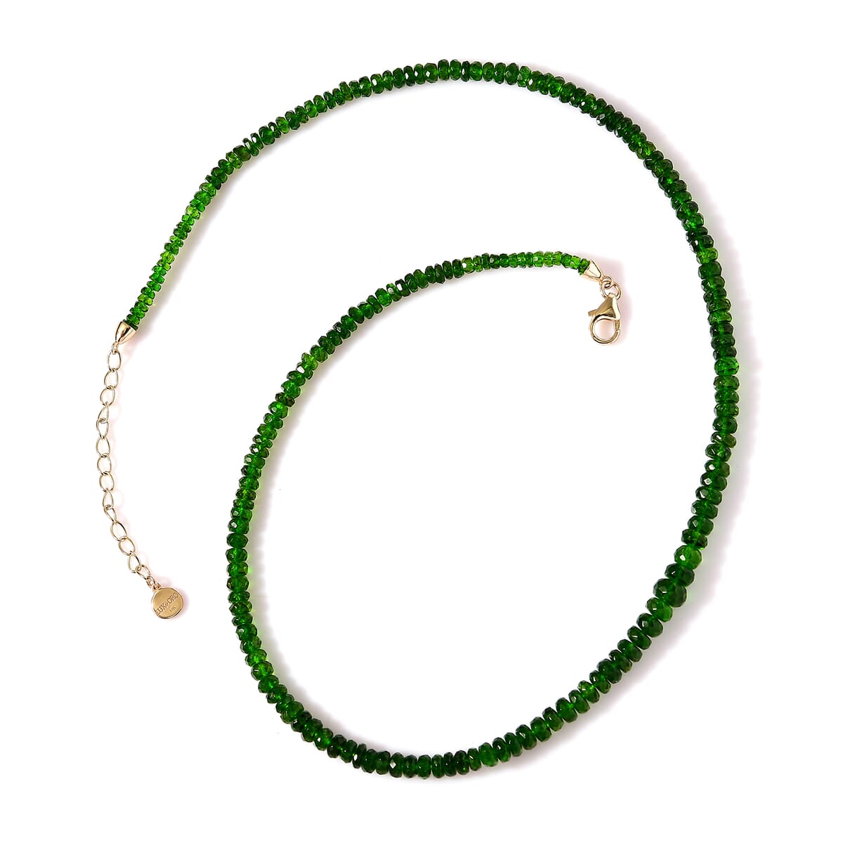 Certified & Appraised Luxoro 14K Yellow Gold AAAA Chrome Diopside Beaded Necklace 18-20 Inches 70.00 ctw image number 0