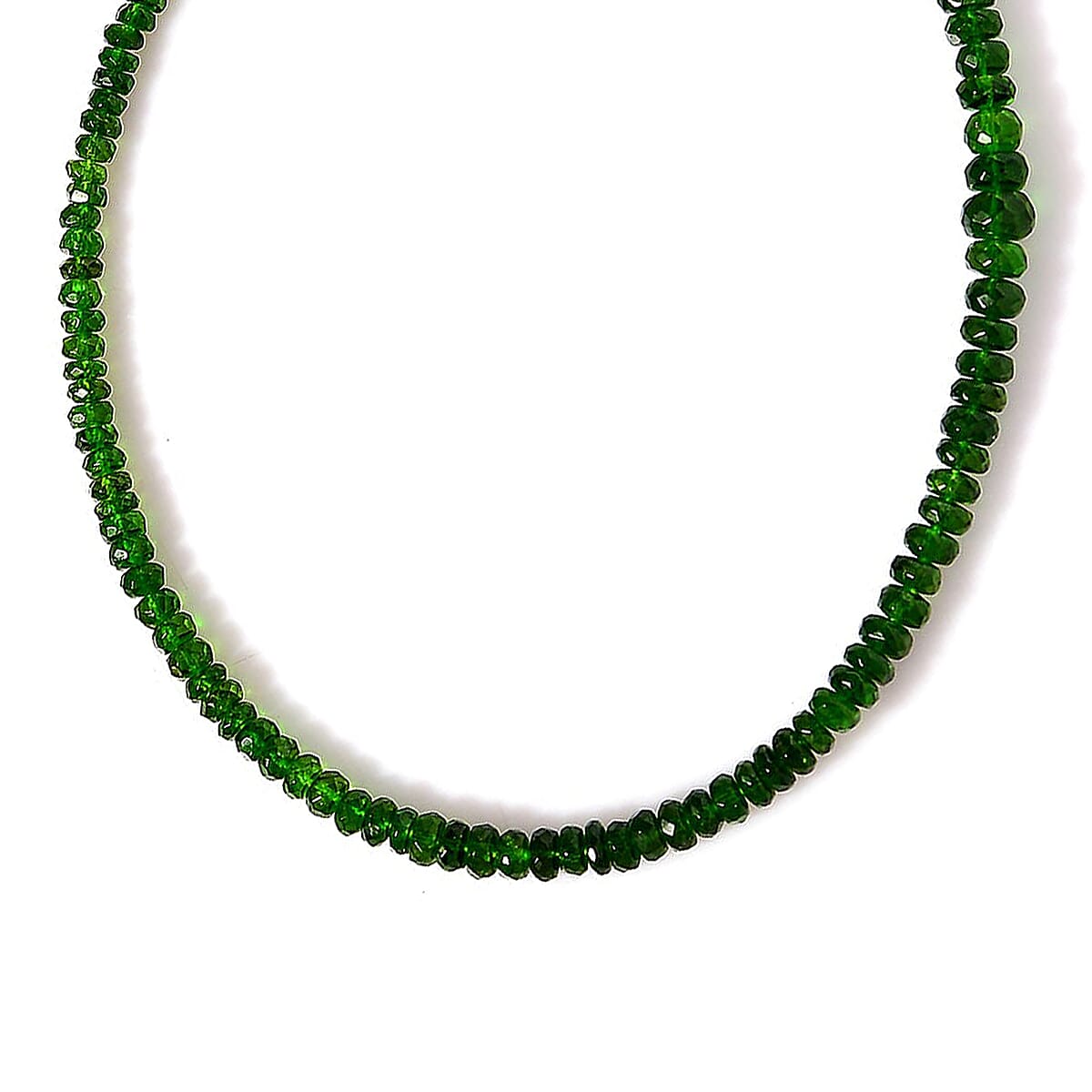 Certified & Appraised Luxoro 14K Yellow Gold AAA Chrome Diopside Beaded Necklace 18-20 Inches 70.00 ctw image number 4