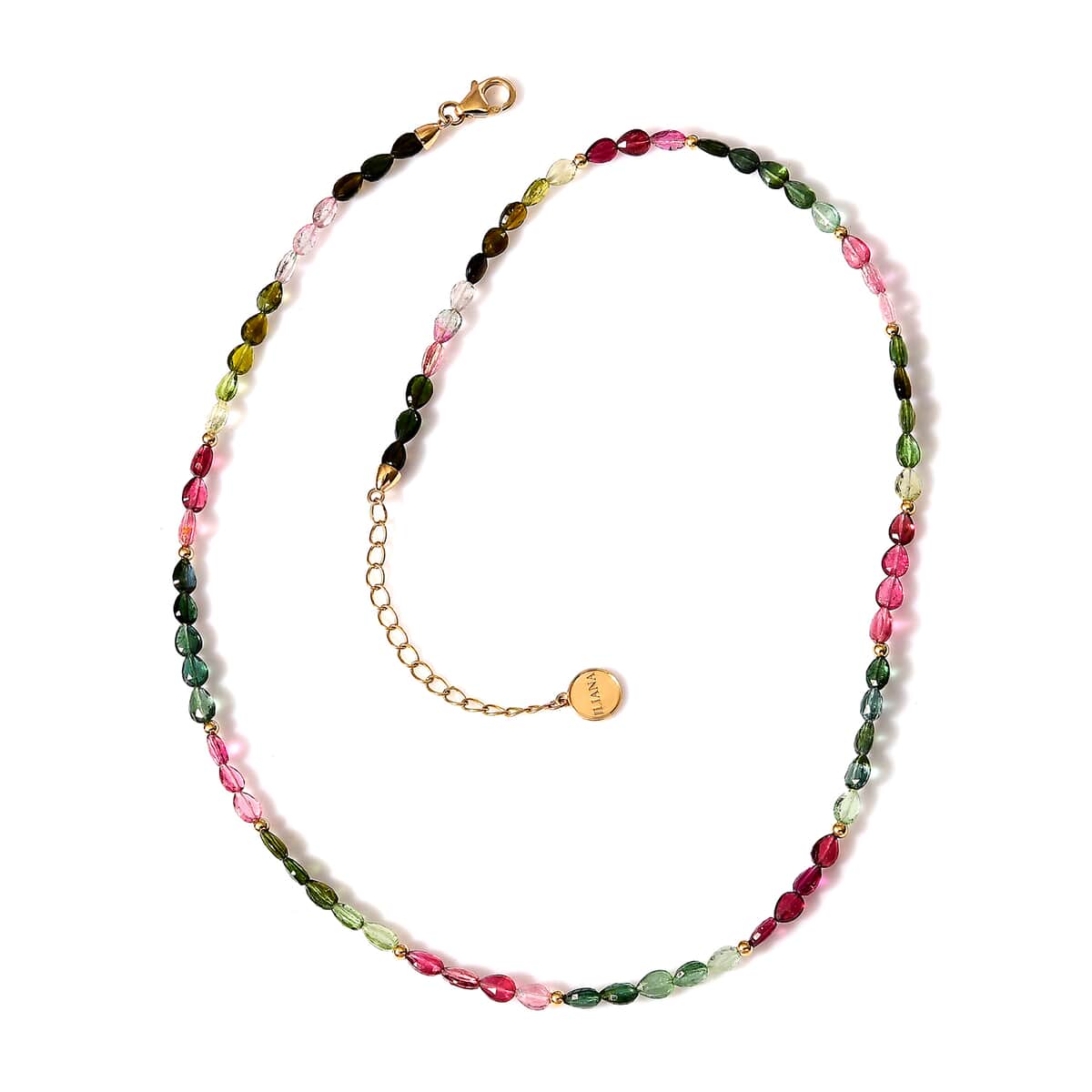 Certified & Appraised Iliana 18K Yellow Gold AAAA Multi-Tourmaline Beaded Graduation Necklace 18-20 Inches 30.00 ctw image number 0