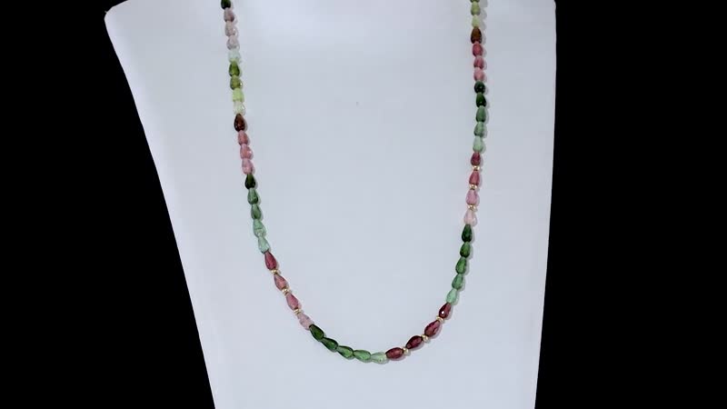 Certified & Appraised Iliana AAAA Multi-Tourmaline 50.00 ctw Beaded Graduation Necklace in 18K Yellow Gold 18-20 Inches