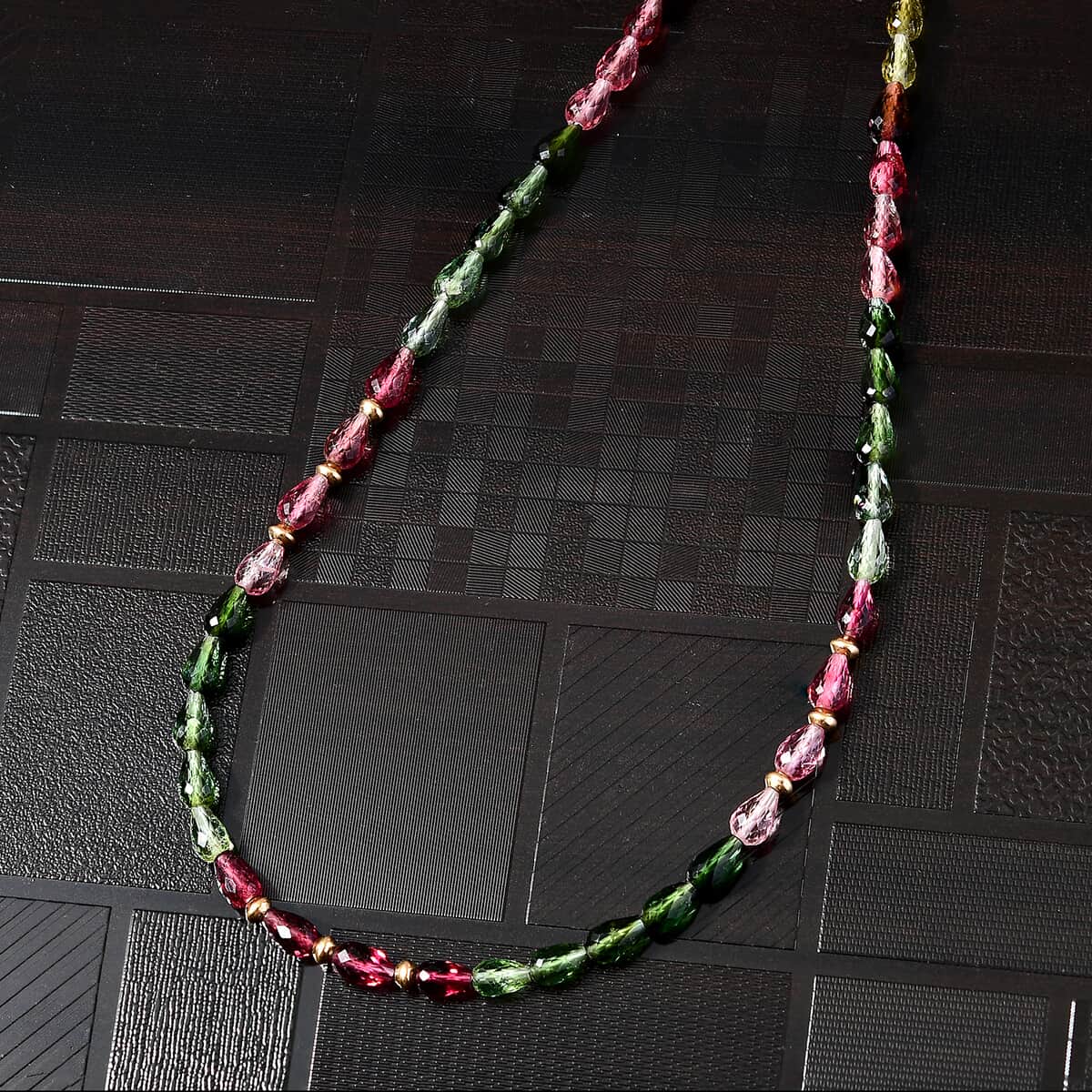 Certified & Appraised Iliana 18K Yellow Gold AAAA Multi-Tourmaline Beaded Graduation Necklace 18-20 Inches 50.00 ctw image number 1