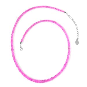 Certified & Appraised Rhapsody 950 Platinum AAAA Madagascar Pink Sapphire Beaded Graduation Necklace 18 Inches with 2 Inch Extender 68.00 ctw