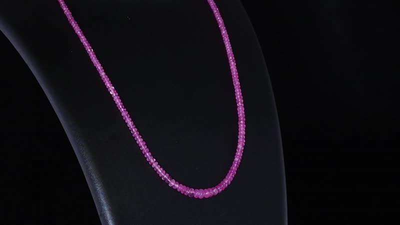 Certified & Appraised Rhapsody 950 Platinum AAAA Madagascar Pink Sapphire Beaded Graduated Necklace 18-20 Inches 68.00 ctw