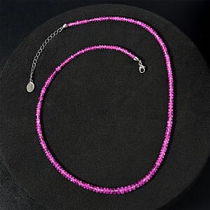 Certified & Appraised Rhapsody 950 Platinum AAAA Madagascar Pink Sapphire Beaded Graduated Necklace 18-20 Inches 68.00 ctw