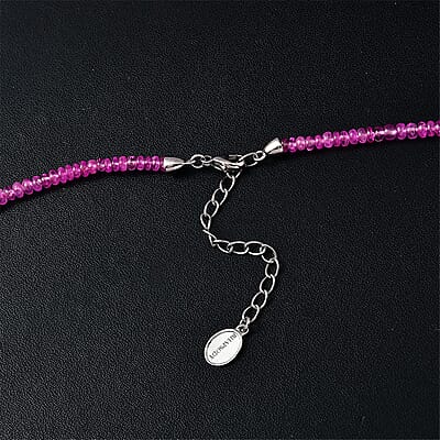 Certified & Appraised Rhapsody 950 Platinum AAAA Madagascar Pink Sapphire Beaded Graduated Necklace 18-20 Inches 68.00 ctw