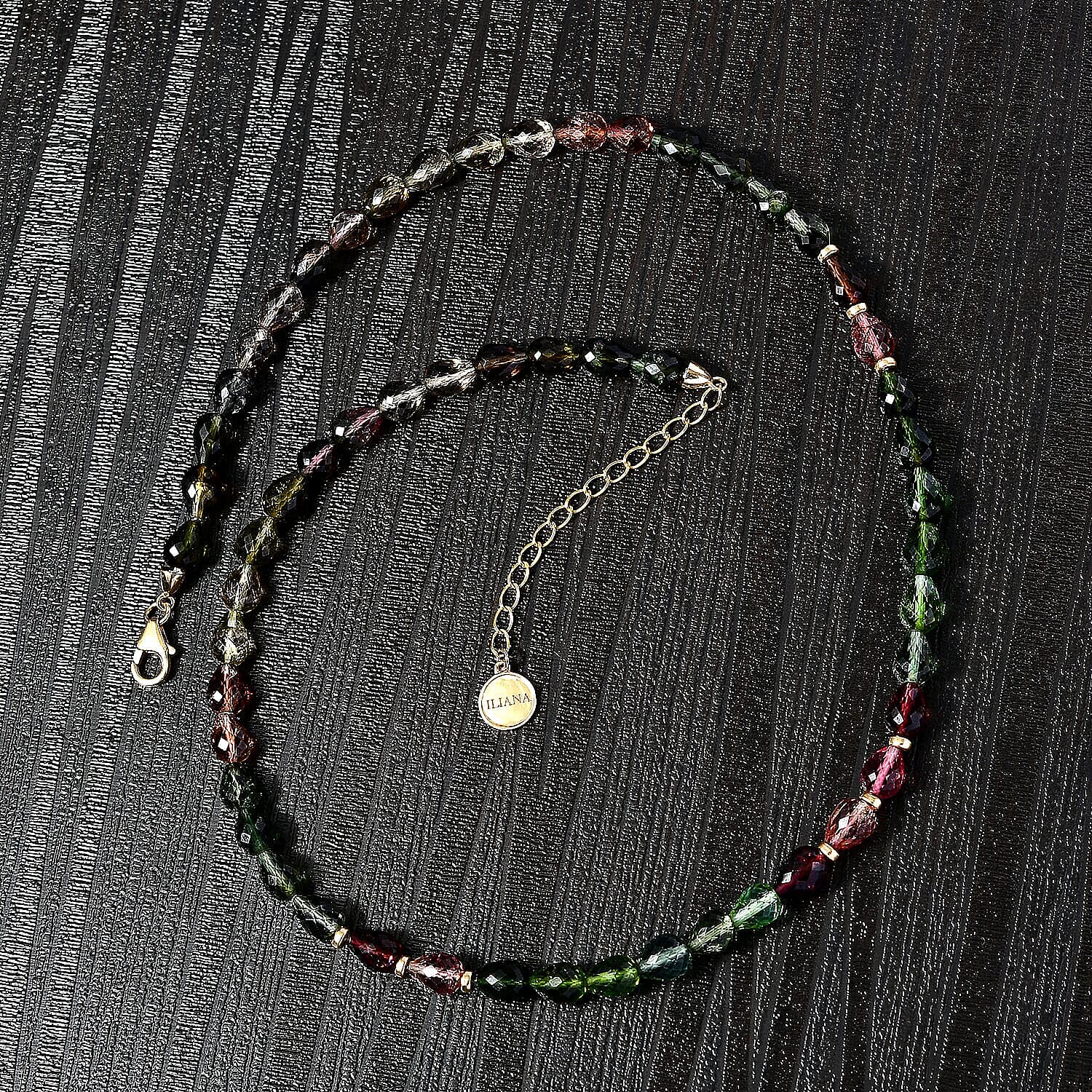Certified & Appraised Iliana 18K Yellow Gold AAAA Multi-Tourmaline Beaded Necklace 18-20 Inches 100.00 ctw