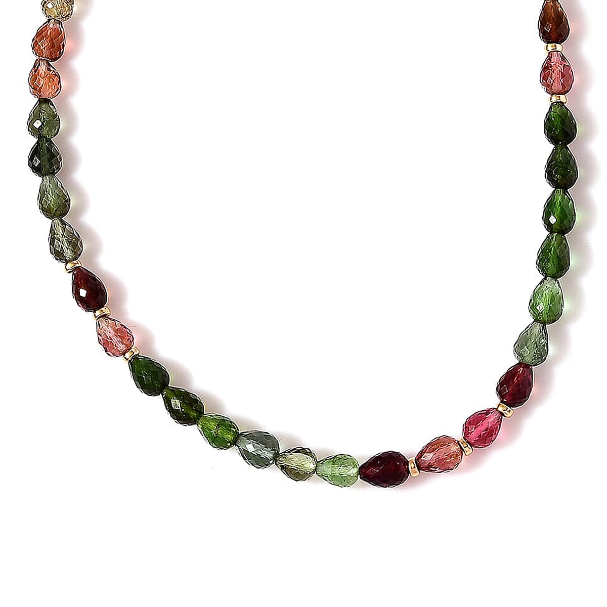 Certified & Appraised Iliana 18K Yellow Gold AAAA Multi-Tourmaline Beaded Necklace 18-20 Inches 100.00 ctw image number 6