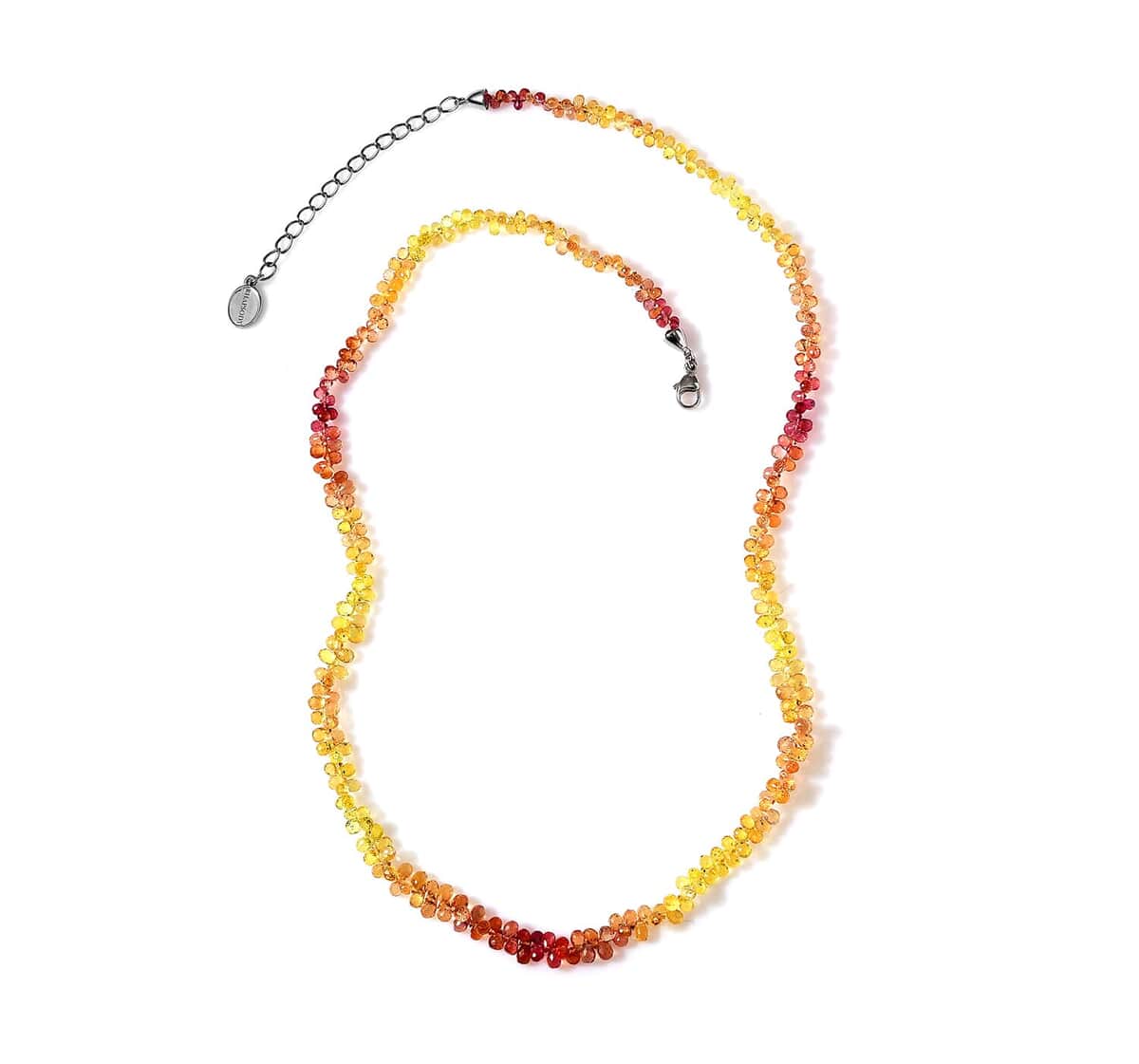 Certified & Appraised Rhapsody 950 Platinum AAAA Multi Sapphire Beaded Graduation Necklace 18-20 Inches 55.00 ctw image number 0