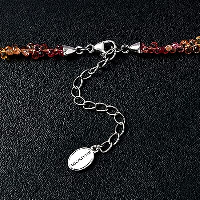 Certified & Appraised Rhapsody 950 Platinum AAAA Multi Sapphire Beaded Graduated Necklace 18-20 Inches 55.00 ctw