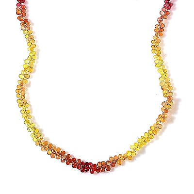 Certified & Appraised Rhapsody 950 Platinum AAAA Multi Sapphire Beaded Graduated Necklace 18-20 Inches 55.00 ctw