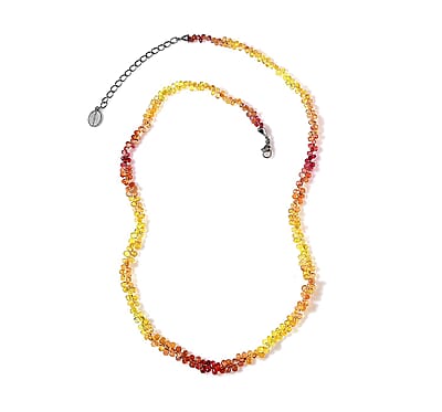 Certified & Appraised Rhapsody 950 Platinum AAAA Multi Sapphire Beaded Graduated Necklace 18-20 Inches 55.00 ctw