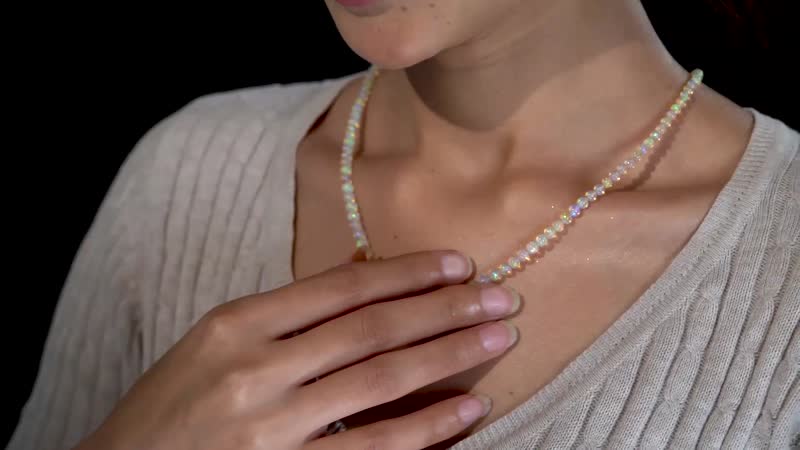 Certified & Appraised Luxoro 14K Yellow Gold AAAA Ethiopian Welo Opal Beaded Necklace 18-20 Inches 30.00 ctw