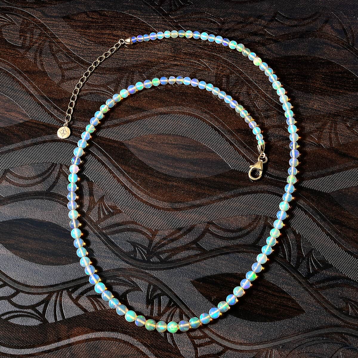 Certified & Appraised Luxoro 14K Yellow Gold AAAA Ethiopian Welo Opal Beaded Necklace 18-20 Inches 30.00 ctw image number 1