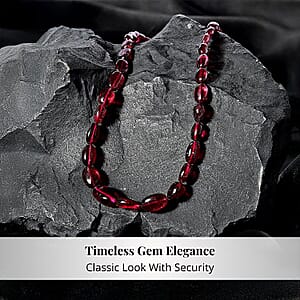 Certified & Appraised Rhapsody 950 Platinum AAAA Ouro Fino Rubellite Beaded Graduated Necklace 18 Inches with 2 Inch Extender 100.00 ctw