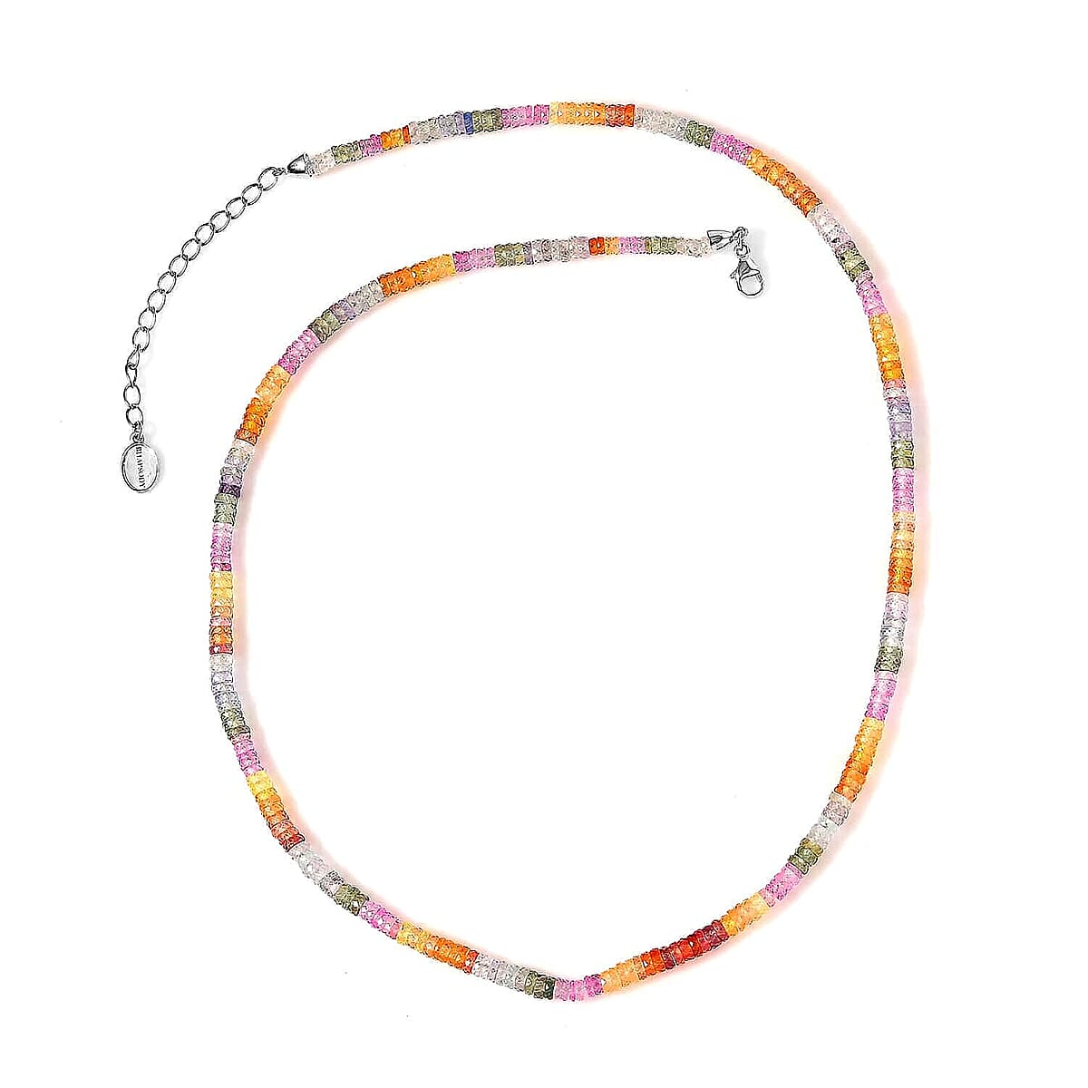 Certified & Appraised Rhapsody AAAA Multi Sapphire Beaded Graduated Necklace, 950 Platinum Necklace, 18-20 Inch Necklace 60.00 ctw image number 6