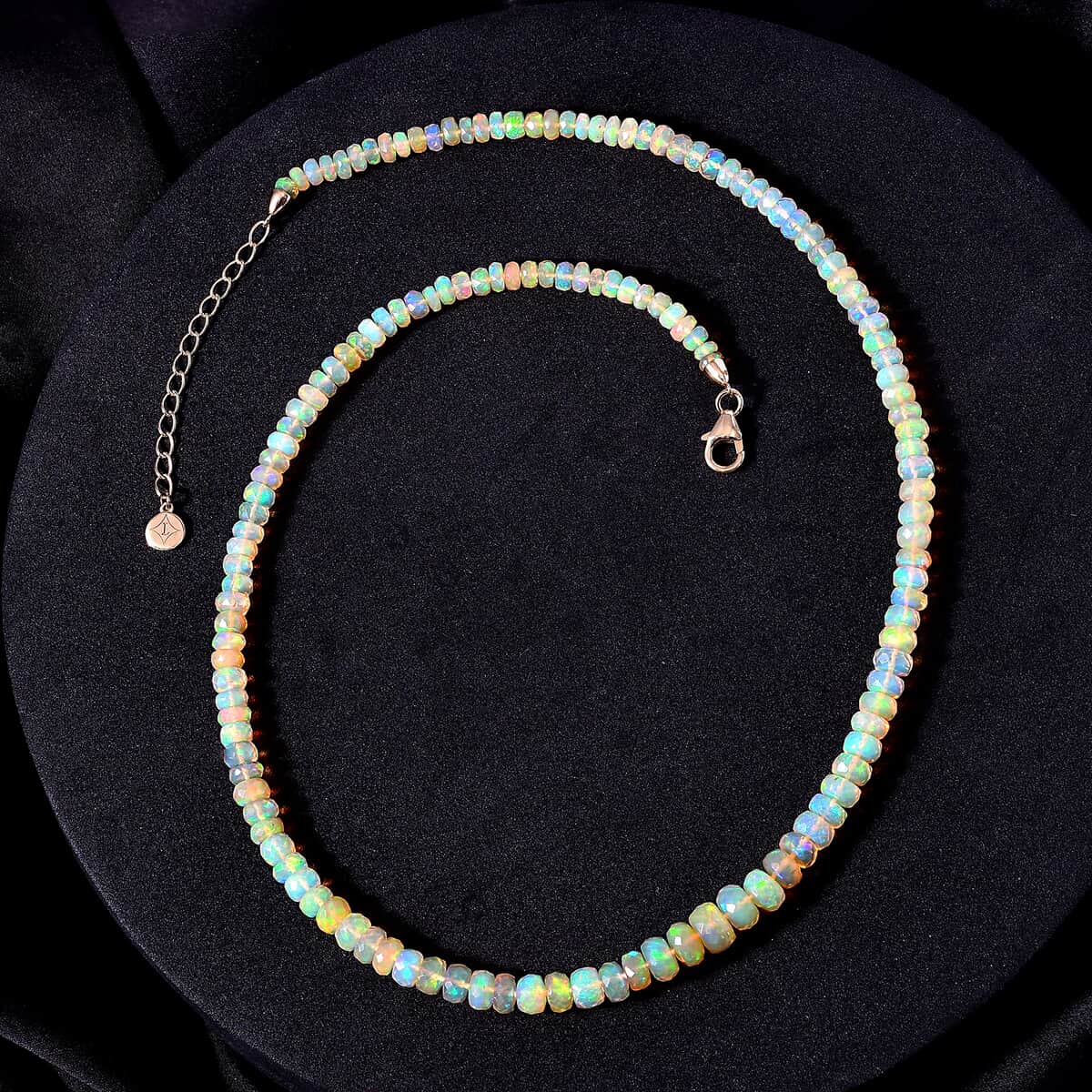 Certified & Appraised Luxoro 14K Yellow Gold AAAA Ethiopian Welo Opal Beaded Necklace 18 Inches with 2 Inch Extender 60.00 ctw image number 0