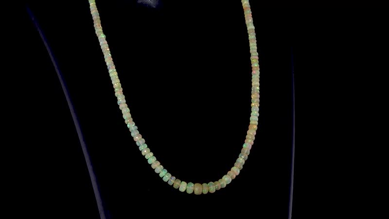 Certified & Appraised Luxoro 14K Yellow Gold AAAA Ethiopian Welo Opal Beaded Necklace 18 Inches with 2 Inch Extender 60.00 ctw