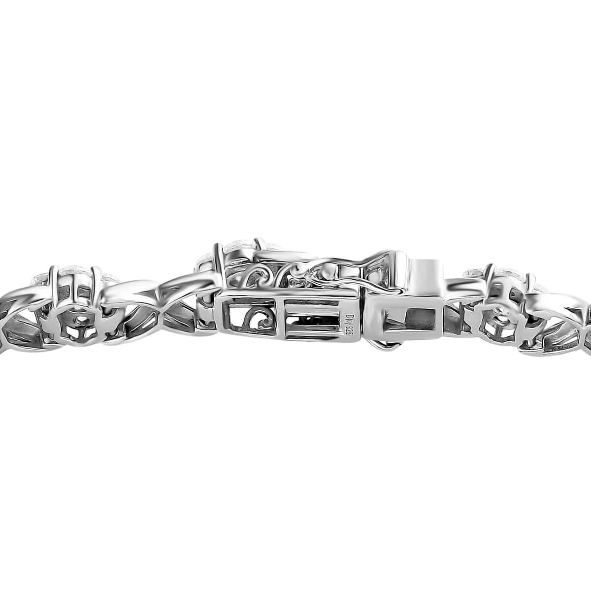 Moissanite XOXO Bracelet in Platinum Over Sterling Silver (7.25 In) 10.40 ctw image number 3