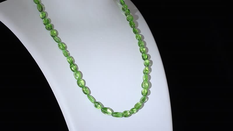 Certified & Appraised Luxoro 14K Yellow Gold AAA Peridot Beaded Graduated Necklace 18 Inches with 2 Inch Extender 130.00 ctw