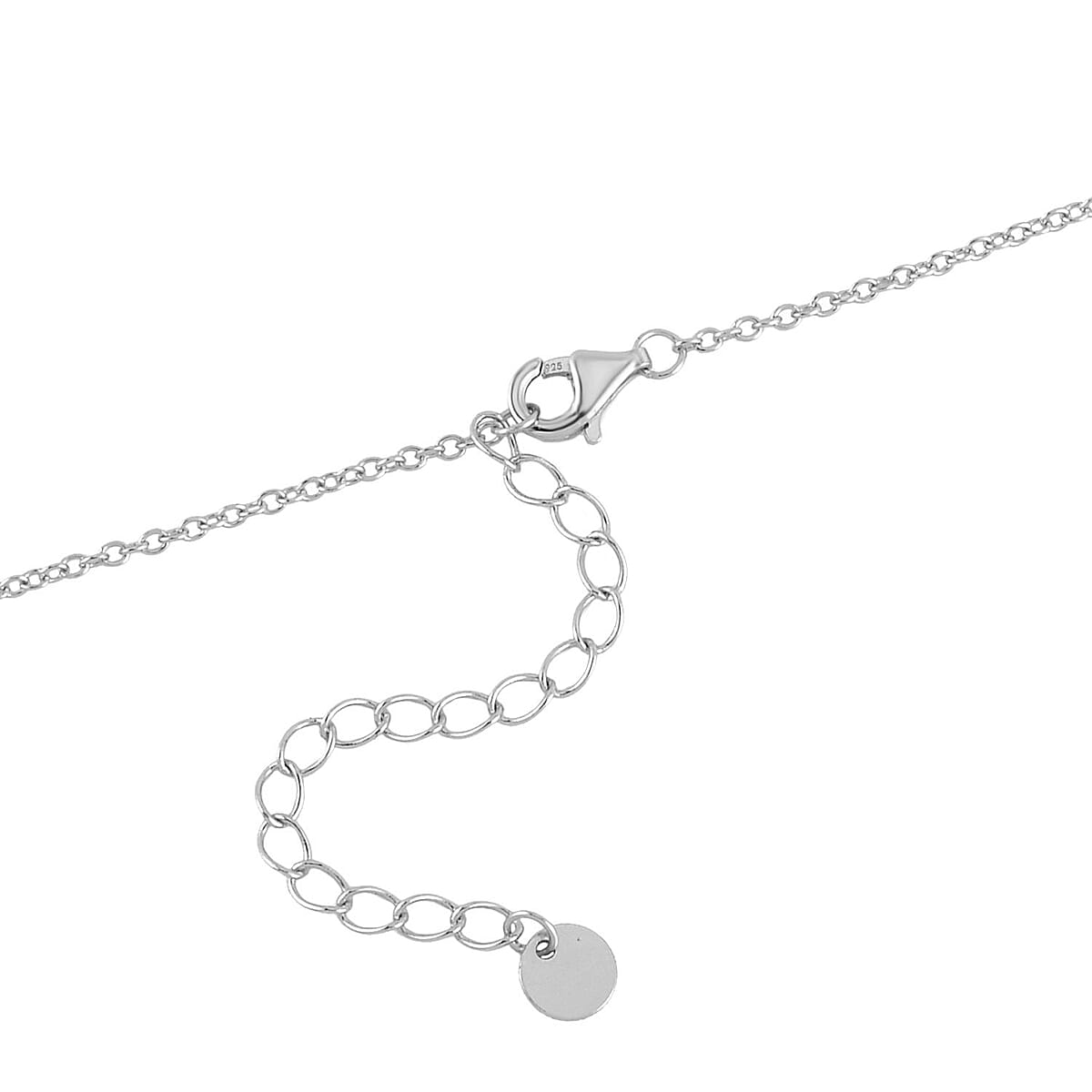 Lustro Stella Finest CZ Necklace (16-18 Inches) in Rhodium Over Sterling Silver 0.75 ctw image number 2