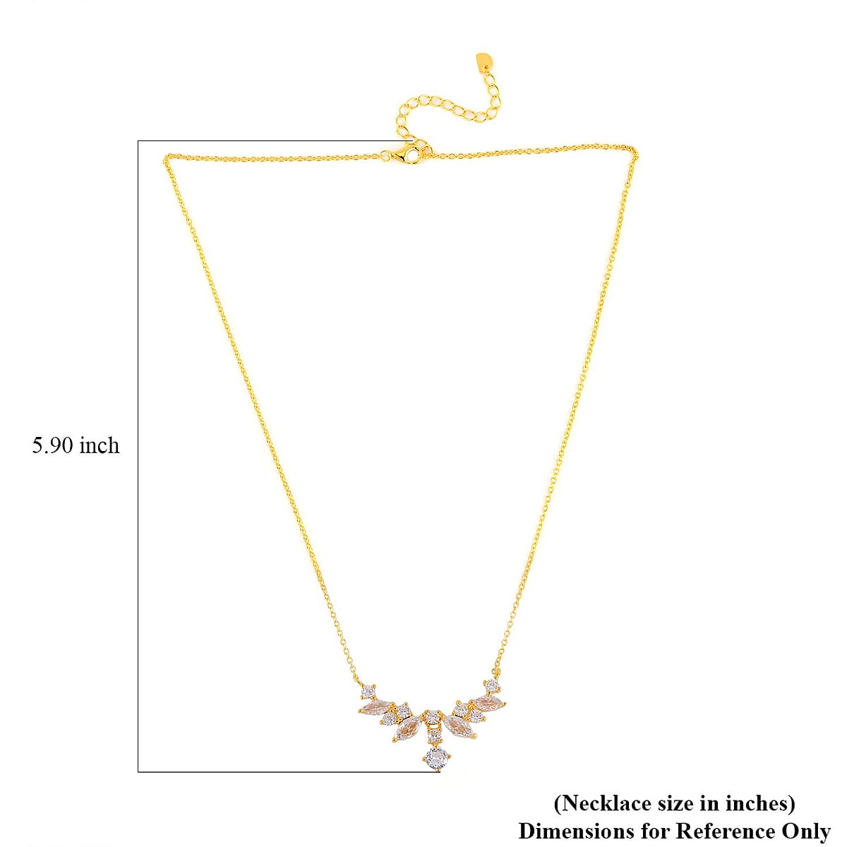 Lustro Stella Finest CZ Necklace 16-18 Inches in 14K Yellow Gold Over Sterling Silver 0.90 ctw image number 4