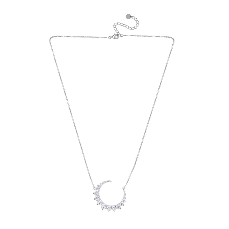Lustro Stella Finest CZ Necklace in Rhodium Over Sterling Silver 18-20 Inches