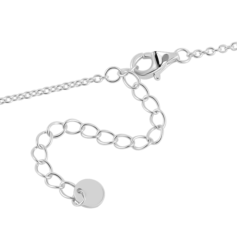 Lustro Stella Finest CZ Necklace in Rhodium Over Sterling Silver 18-20 Inches