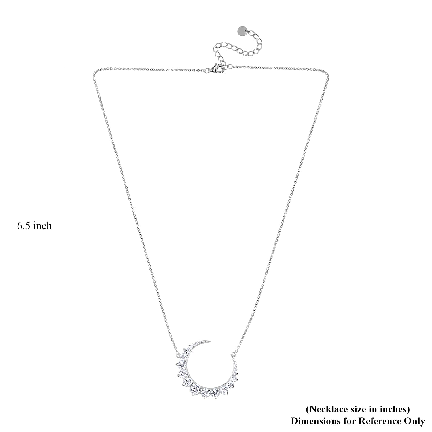Lustro Stella Finest CZ Necklace in Rhodium Over Sterling Silver 18-20 Inches