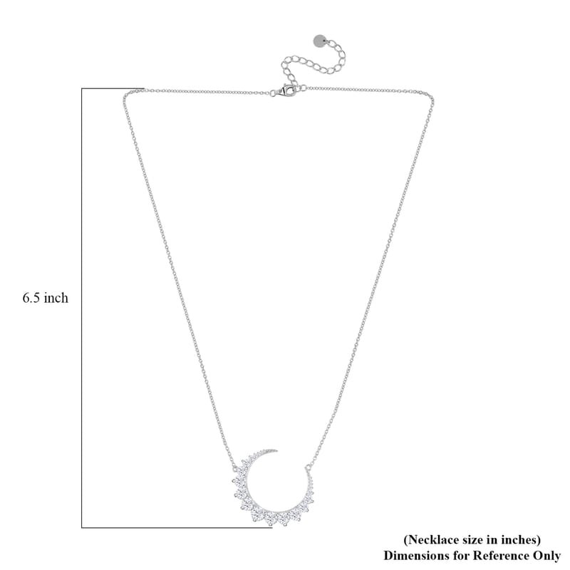 Lustro Stella Finest CZ Necklace in Rhodium Over Sterling Silver 18-20 Inches