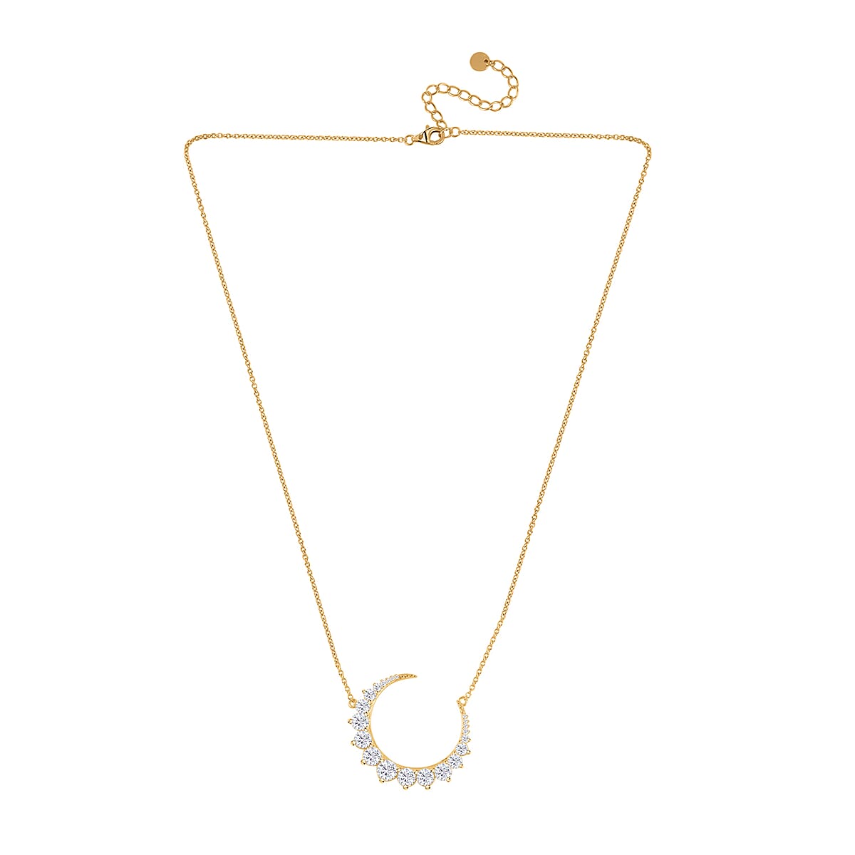 Lustro Stella Finest CZ Necklace in 14K Yellow Gold Over Sterling Silver 18-20 Inches image number 3