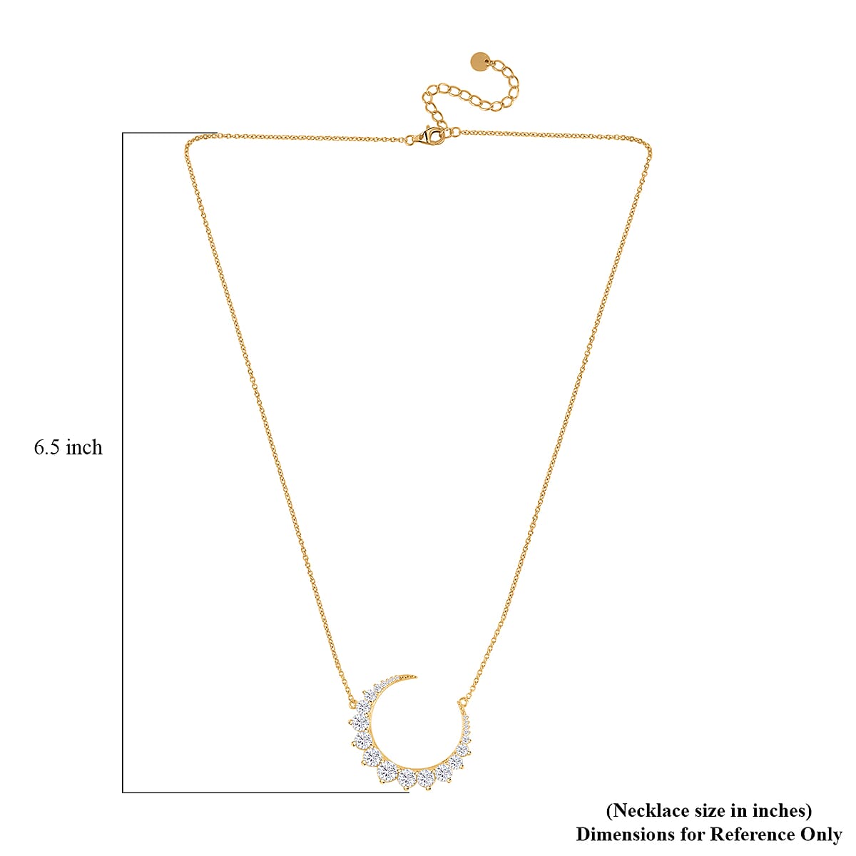 Lustro Stella Finest CZ Necklace in 14K Yellow Gold Over Sterling Silver 18-20 Inches image number 6