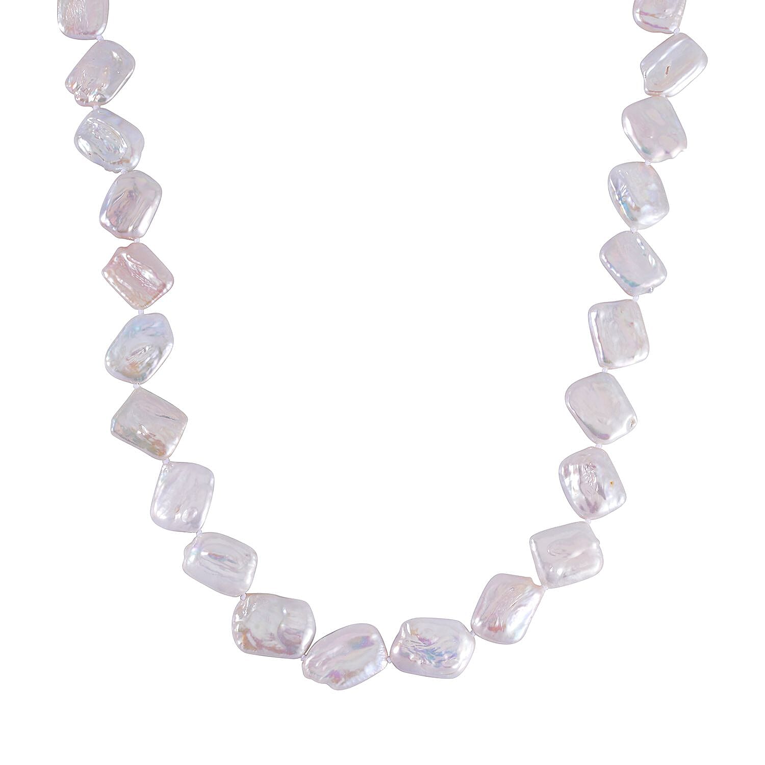White Keshi Pearl 359.00 ctw Necklace in 14K Yellow Gold Over Sterling Silver 20 Inches