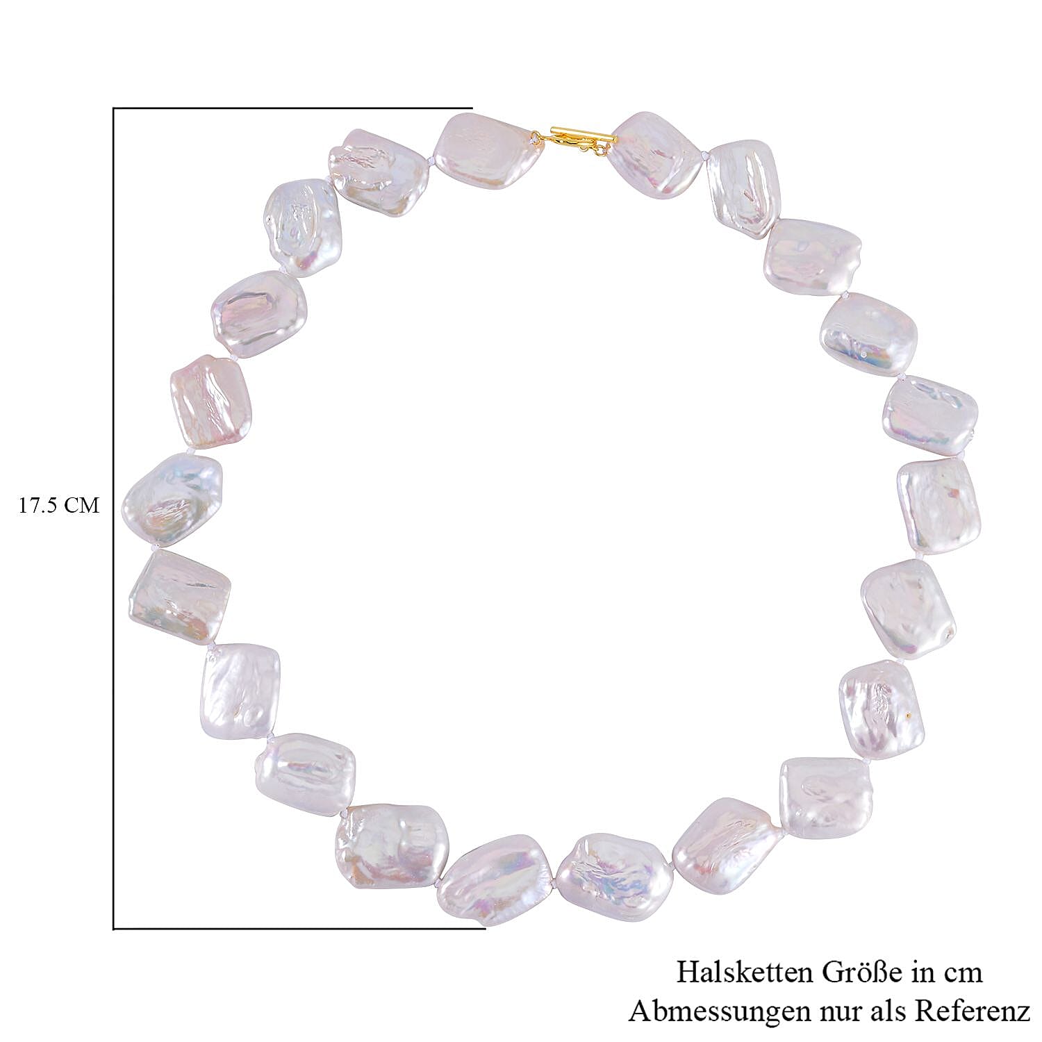 White Keshi Pearl 359.00 ctw Necklace in 14K Yellow Gold Over Sterling Silver 20 Inches