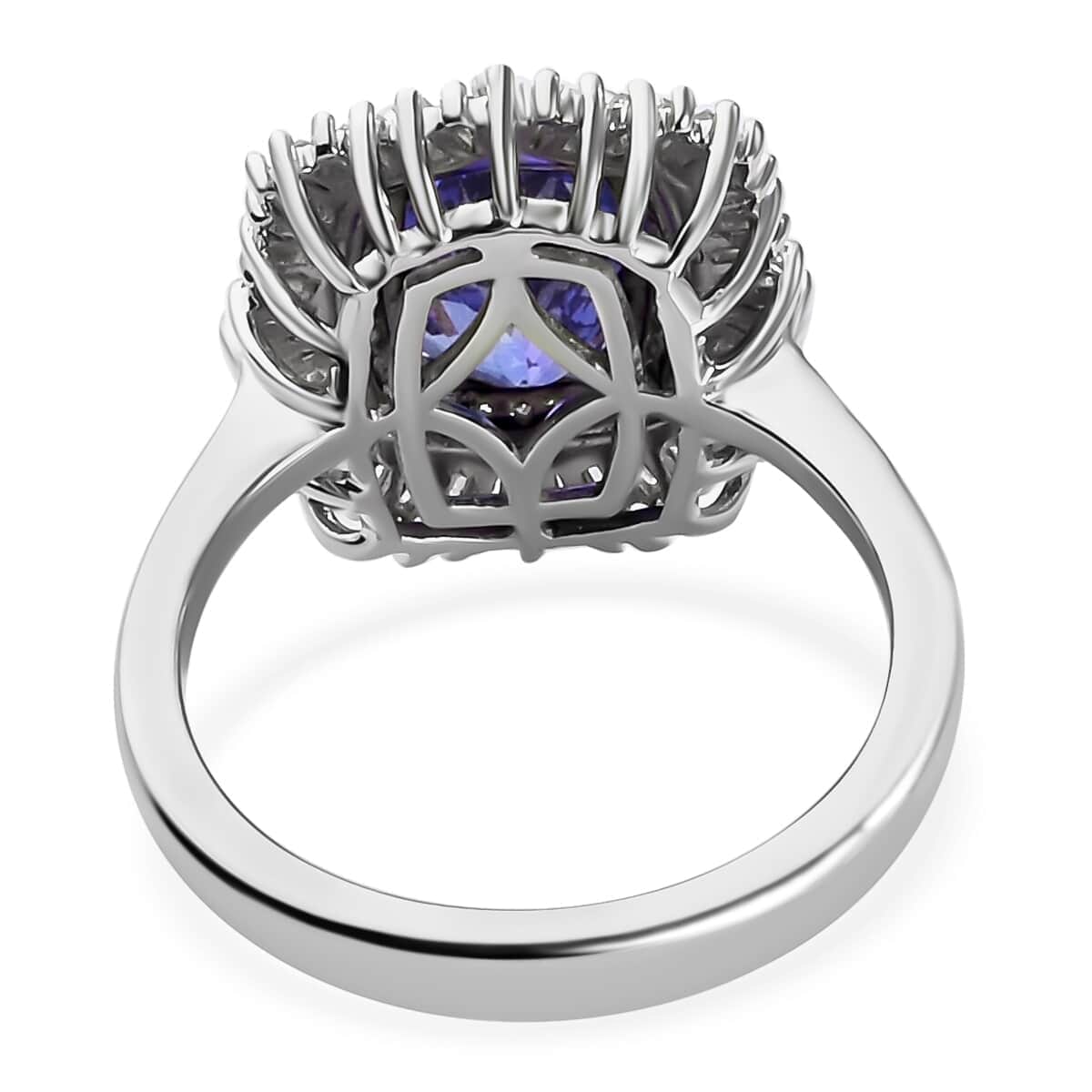 Rhapsody AAAA Tanzanite and Diamond Cocktail 3.35 ctw Ring in 950 Platinum, Halo Ring, Cocktail Ring, Tanzanite Ring 5.85 Grams (Size 6.5) image number 4