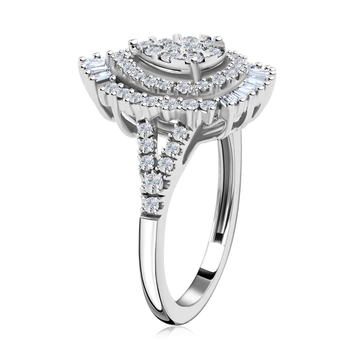 14K White Gold I1 Diamond Ring (Size 7.0) 4.6 Grams 1.00 ctw image number 3