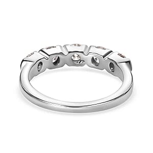 Moissanite 0.75 ctw Ring in Platinum Over Sterling Silver (Size 6.5)