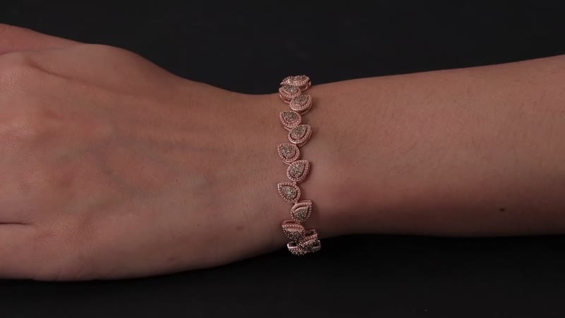 Natural Champagne Diamond Bracelet in Vermeil Rose Gold Over Sterling Silver (7.25 In) 2.00 ctw