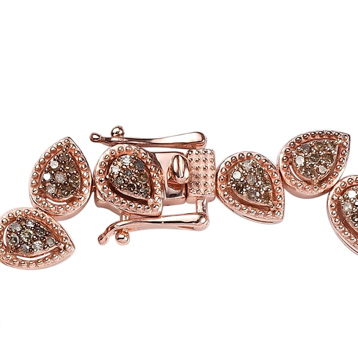 Natural Champagne Diamond Bracelet in Vermeil Rose Gold Over Sterling Silver (7.25 In) 2.00 ctw image number 3