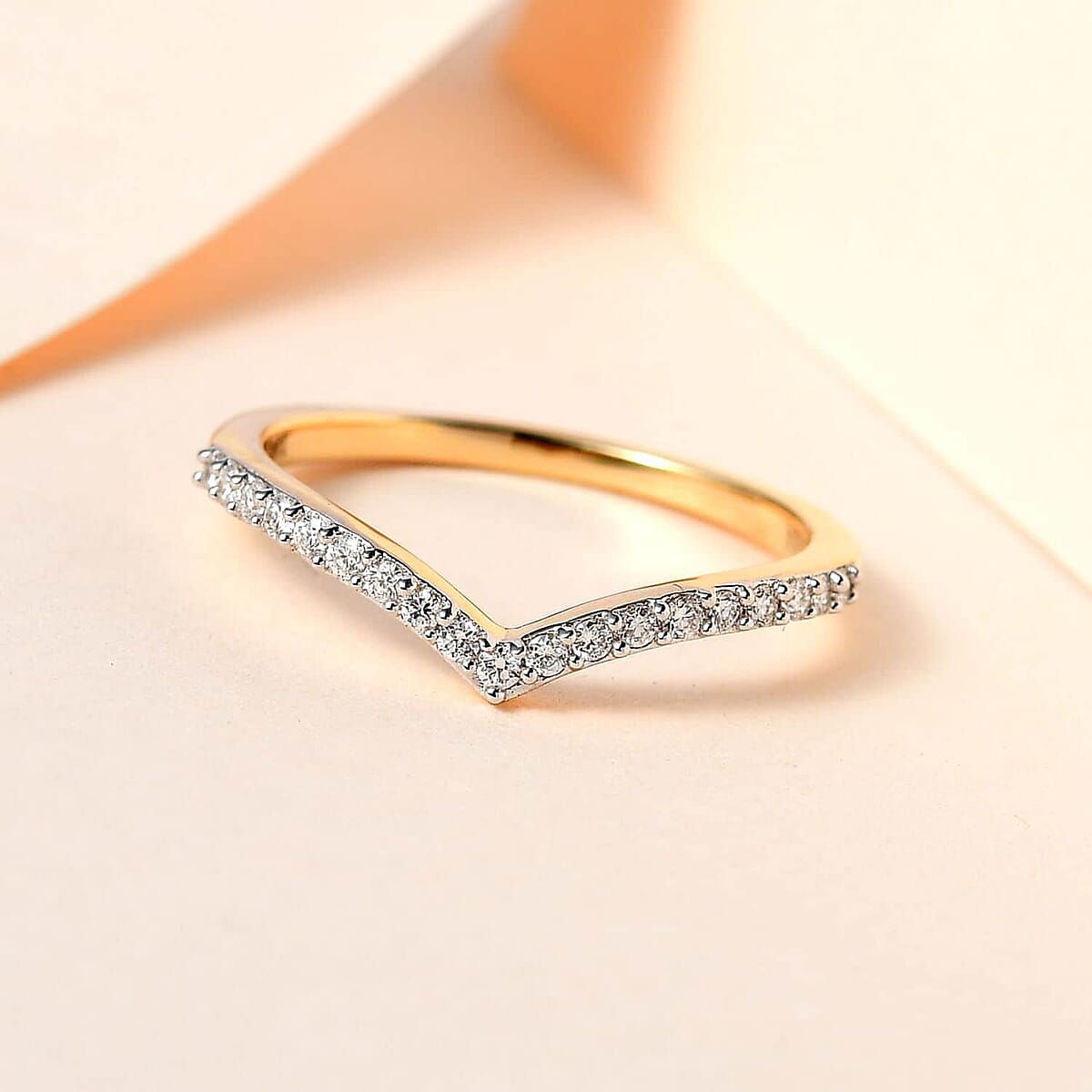 Iliana 18K Yellow Gold G-H SI Diamond Heart Wishbone Ring (Size 5.5) 0.20 ctw image number 1