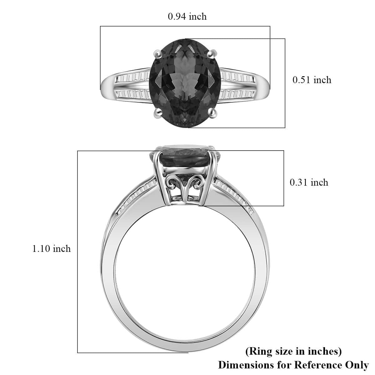 Rhapsody 950 Platinum AAAA Tanzanite and E-F VS2 Diamond Ring (Size 10.0) 7.65 Grams 5.20 ctw image number 5