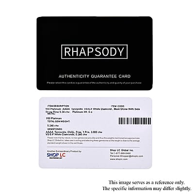 Rhapsody 950 Platinum AAAA Tanzanite and E-F VS2 Diamond Ring (Size 10.0) 7.65 Grams 5.20 ctw