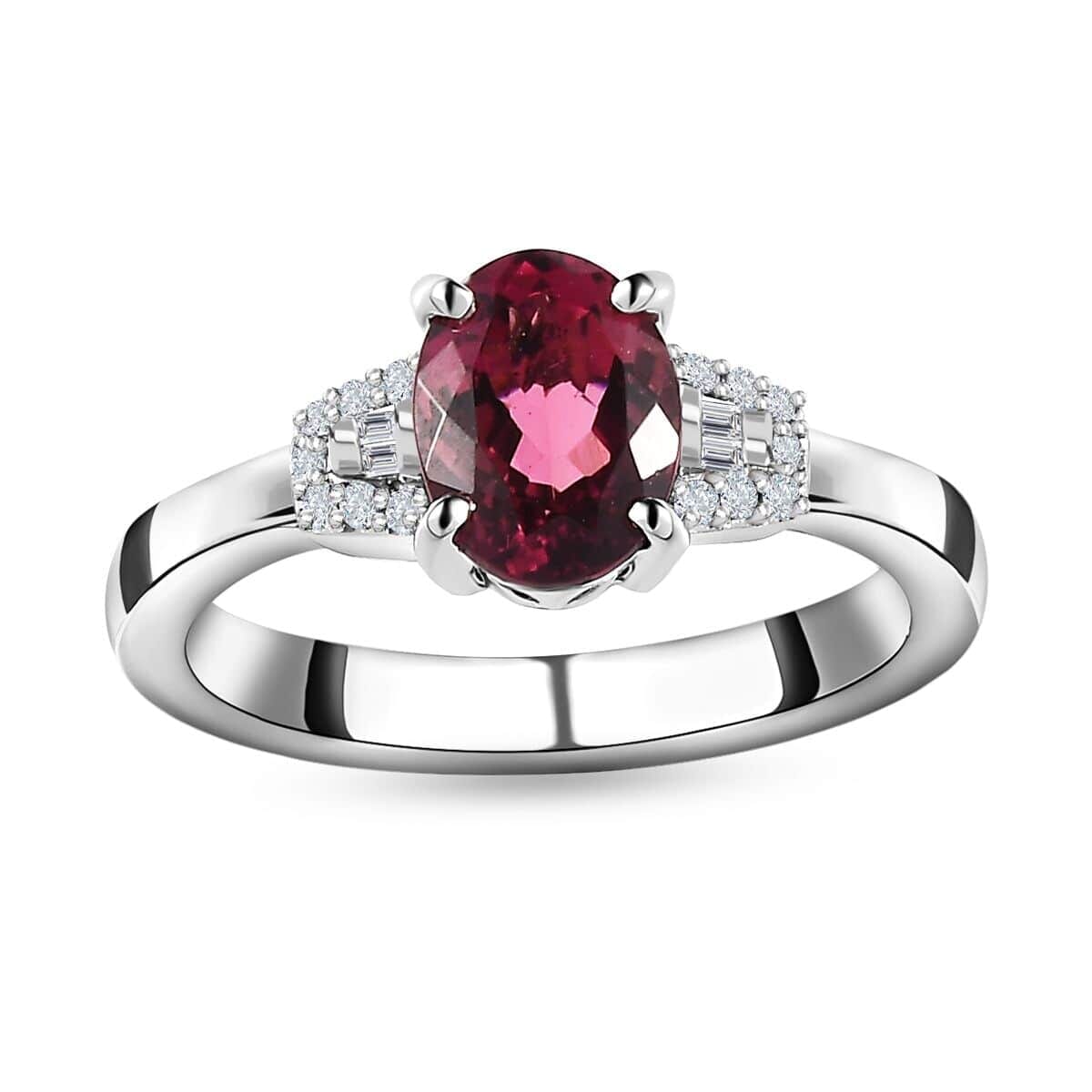 Rhapsody 950 Platinum AAAA Natural Calabar Pink Tourmaline and E-F VS Diamond Ring (Size 10.0) 5.65 Grams 1.35 ctw image number 0