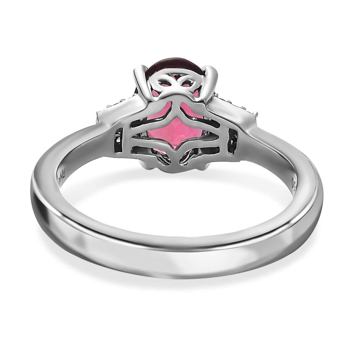 Rhapsody 950 Platinum AAAA Natural Calabar Pink Tourmaline and E-F VS Diamond Ring (Size 10.0) 5.65 Grams 1.35 ctw image number 4